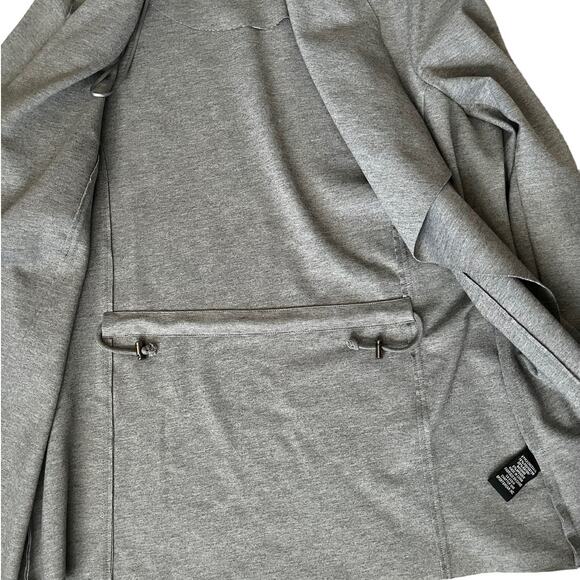 Jules & Leopold Large Stretch Crepe Shawl Collar Cardigan Blazer Open Front Gray - Picture 6 of 9